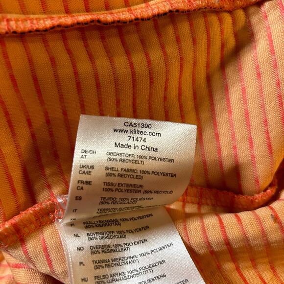 Killtec Fleece Textured Full Zip Hooded Jacket Womens Size 12 Coral Zip Pockets - Picture 4 of 8